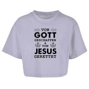 Damen Oversize Crop Top von gott geschaffen