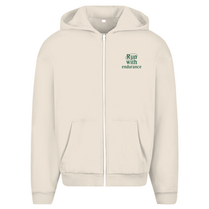 Oversize Zipper Hoodie run with endurance hebrews 12:1