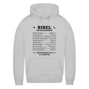 Damen Hoodie bibel notfallnummern