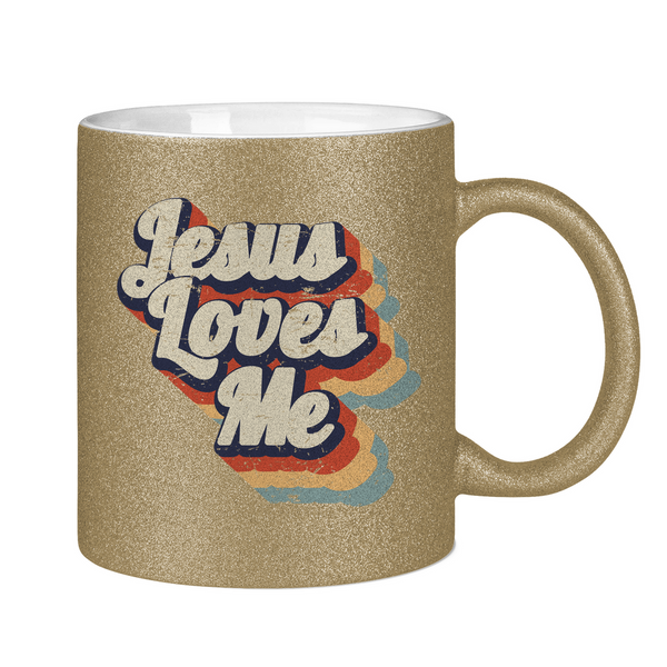 Glitzertasse jesus loves me