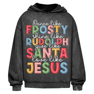 Oversize Washed Hoodie give like santa love like jesus