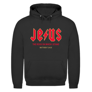 Herren Hoodie jesus the rock matthew 7:24-25
