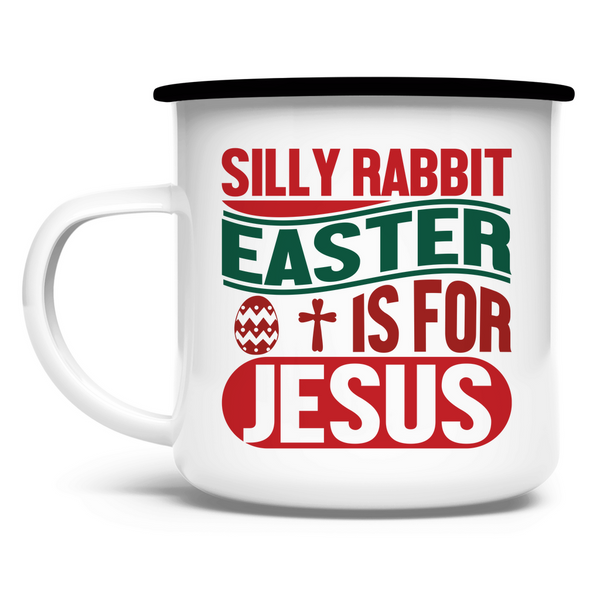 Emaille Tasse silly rabbit ostern osterhase