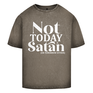 Oversize Washed T-Shirt not today satan