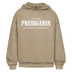 Oversize Washed Hoodie ja ich bin predigein