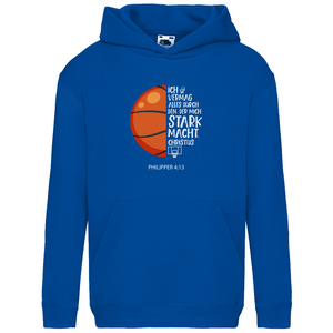 Kinder Hoodie stark macht basketballer philipper 4.13