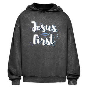 Oversize Washed Hoodie jesus first