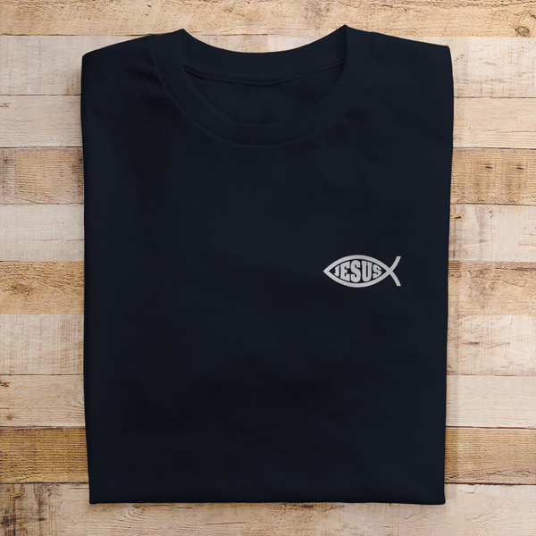 Herren T-Shirt fisch symbol ICHTHYS Jesus