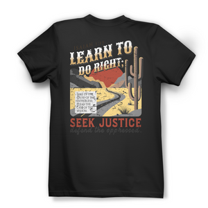 Damen Bio T-Shirt learn to do right isaiah 1:17