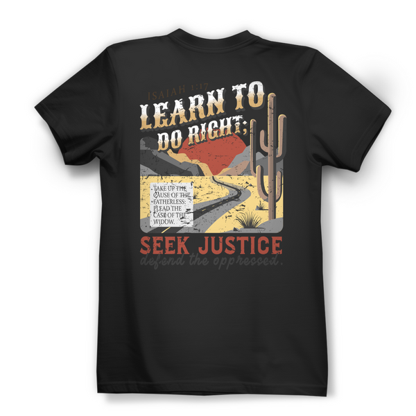 Damen Bio T-Shirt learn to do right isaiah 1:17