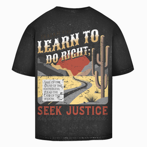 Oversize Washed T-Shirt learn to do right isaiah 1:17
