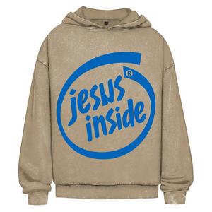 Oversize Washed Hoodie jesus inside