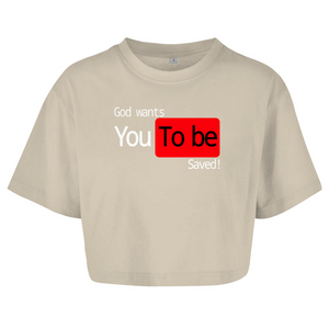 Damen Oversize Crop Top god wants you to be saved