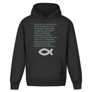 Oversize Hoodie Ohne Kordel ICHTHYS spruch