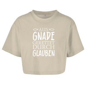 Damen Oversize Crop Top aus gnade gerettet