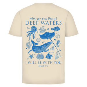 Herren T-Shirt deep waters isaiah 43:2