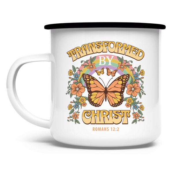 Emaille Tasse transformed by christ romans 12:2