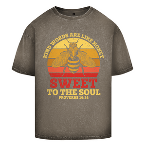 Oversize Washed T-Shirt kind words are like honey proverbs 16:24