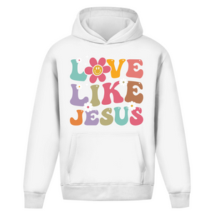 Oversize Hoodie Ohne Kordel love like jesus retro