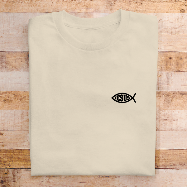 Herren T-Shirt fisch symbol ICHTHYS Jesus