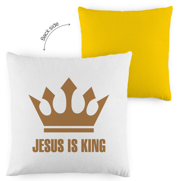 Kopfkissen zweifarbig jesus is king krone