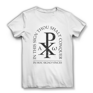 Damen Bio T-Shirt in hoc signo vinces Christogramm