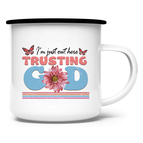 Emaille Tasse trusting god