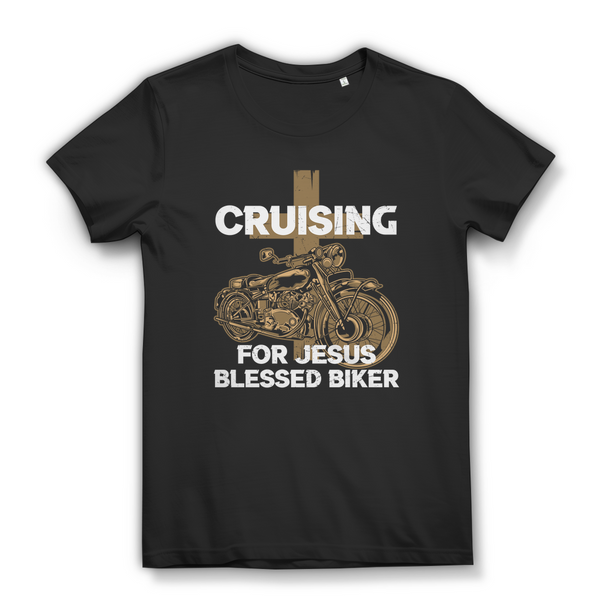 Damen Bio T-Shirt cruising for jesus blessed biker