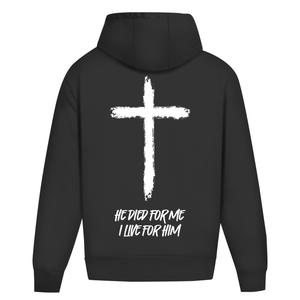 Oversize Hoodie Ohne Kordel he died for me i live for him