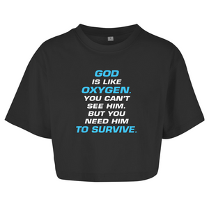 Damen Oversize Crop Topgod is like oxygen