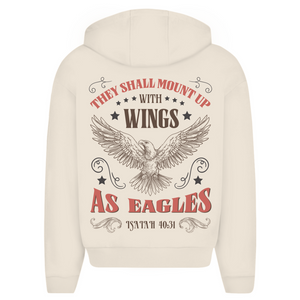 Oversize Zipper Hoodie mount up with wings isaiah 40:31