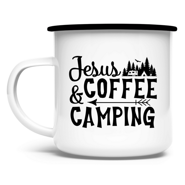 Emaille Tasse jesus coffee camping