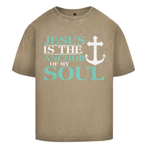 Oversize Washed T-Shirt jesus is the anchor of my soul segeln