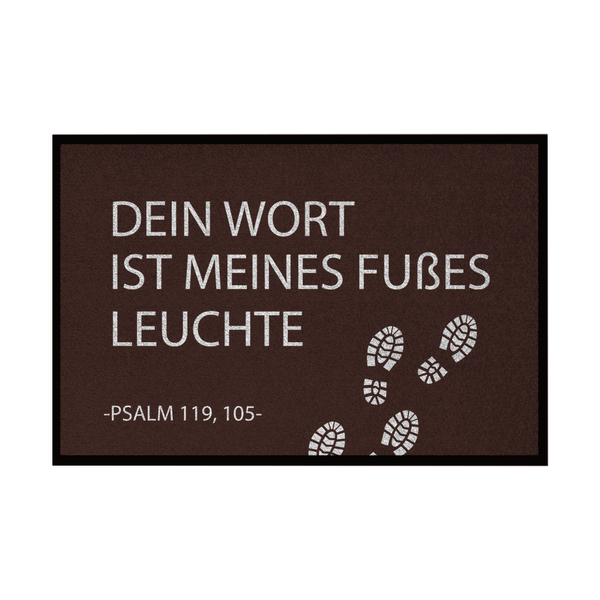 Fußmatte mit Gummirand dein wort ist meines fußes leuchte psalm 119, 105