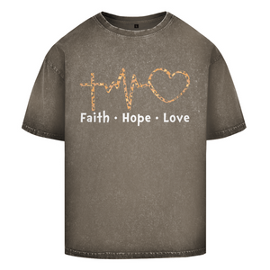 Oversize Washed T-Shirt faith hope love