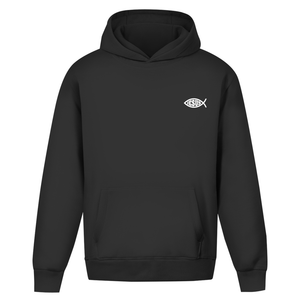 Oversize Hoodie Ohne Kordel fisch symbol ICHTHYS Jesus