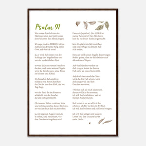Psalm 91 Poster mit Holzrahmen