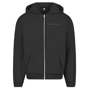 Oversize Zipper Hoodie faith over fear psalm 118:6