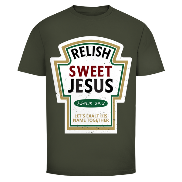 Herren T-Shirt relish sweet jesus psalm 34:3