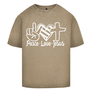 Oversize Washed T-Shirt peace love jesus