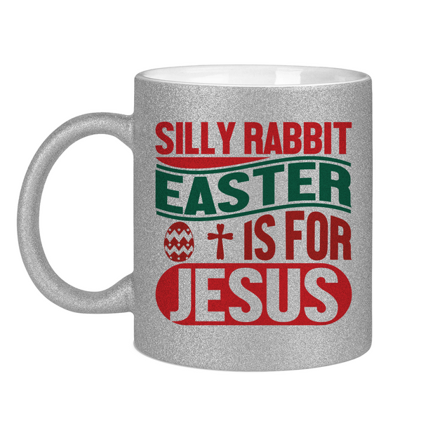 Glitzertasse silly rabbit ostern osterhase