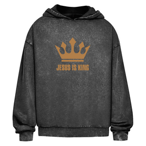 Oversize Washed Hoodie jesus is king krone