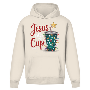 Oversize Hoodie Ohne Kordel jesus fills my cup psalm 23.5