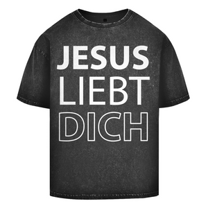 Oversize Washed T-Shirt jesus liebt dich