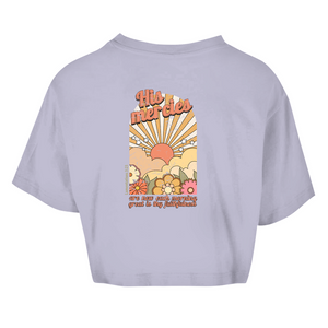 Damen Oversize Crop Top great is thy faithfulness lamentations 3:23