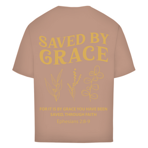 Oversize T-Shirt saved by grace ehpesians 2:8-9