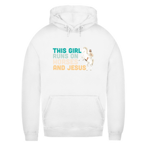 Damen Hoodie this girl runs on horses und jesus reiterin