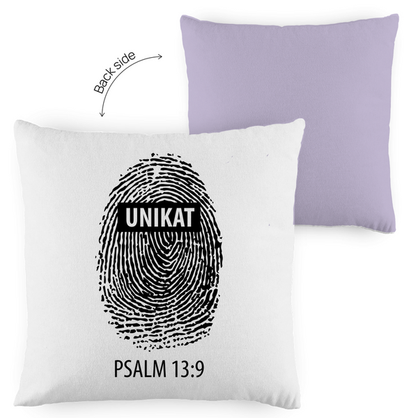 Kopfkissen zweifarbig unikat fingerabdruck psalm 13:9