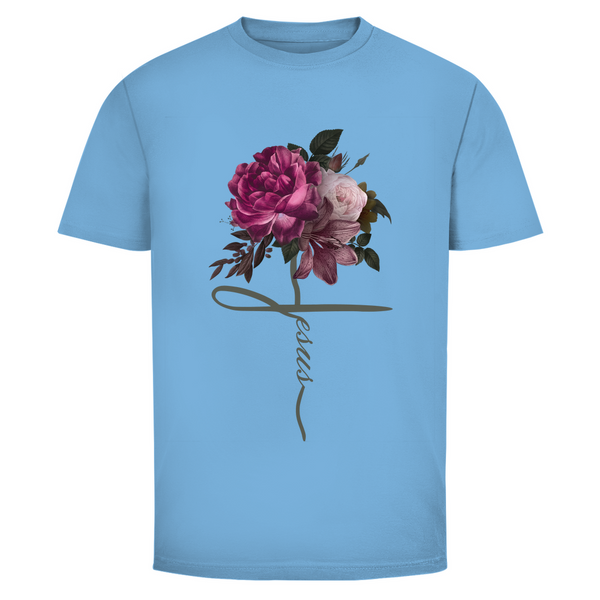 Herren T-Shirt jesus blumen