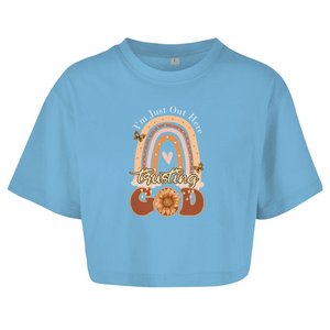 Damen Oversize Crop Top trusting god